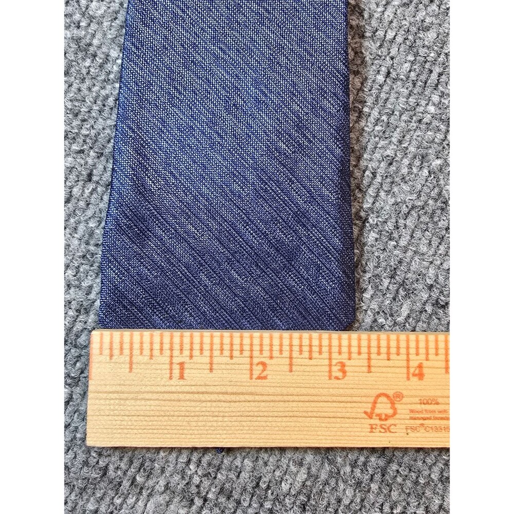 Bruno Piattelli Silk Tie NWT Midnight Blue Textured Mens Classic Necktie - Picture 4 of 5